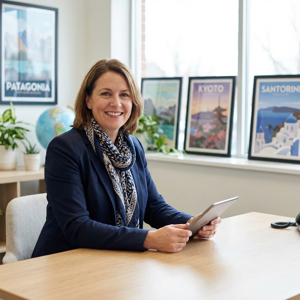 Agente di viaggio felice