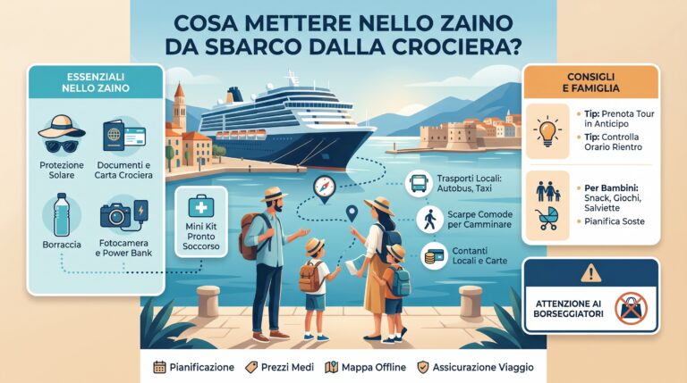 Cosa mettere nello zaino da sbarco dalla Crociera?