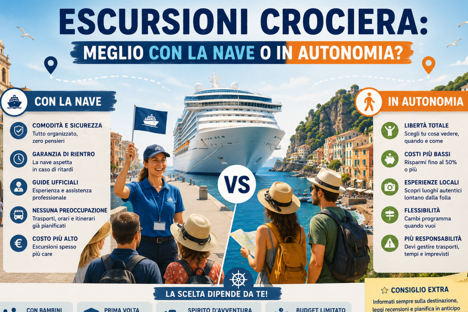 Escursioni Crociera: Meglio con la Nave o in Autonomia?