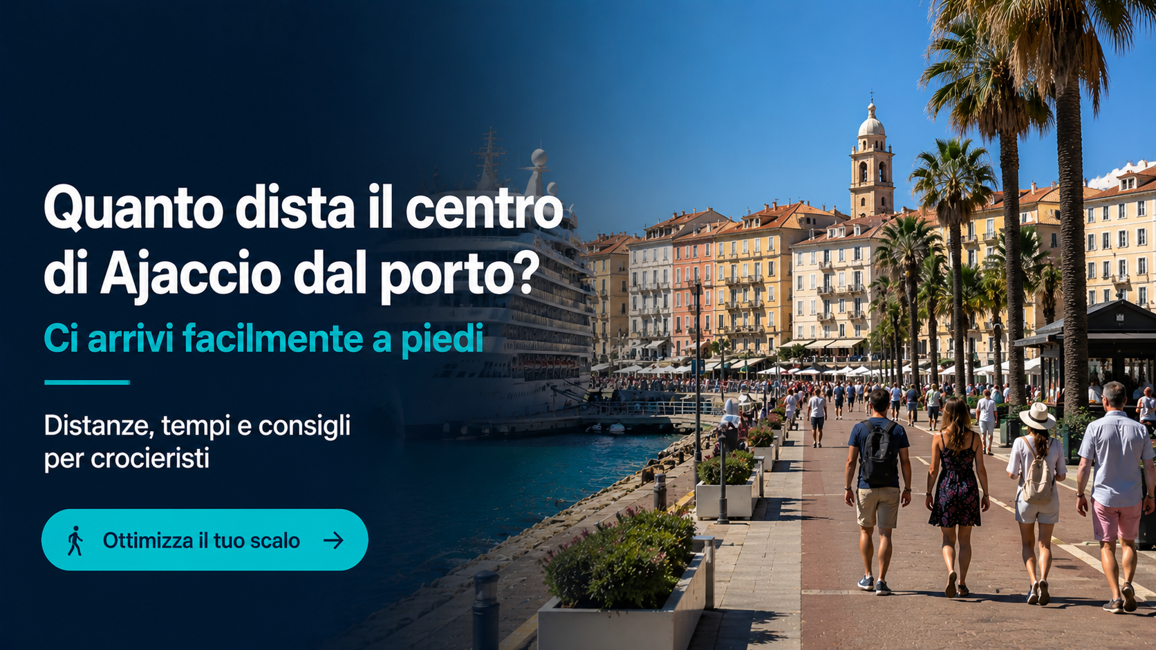 Quanto dista il centro di Ajaccio dal porto crociere